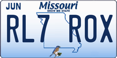 MO license plate RL7R0X