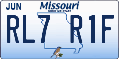 MO license plate RL7R1F