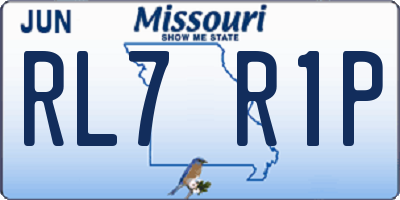MO license plate RL7R1P