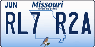 MO license plate RL7R2A