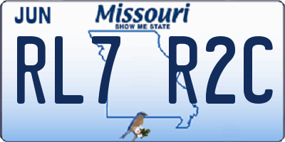 MO license plate RL7R2C