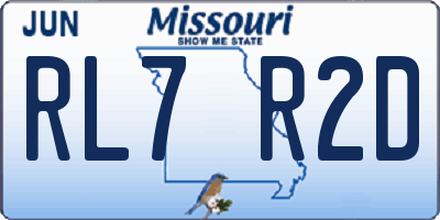 MO license plate RL7R2D