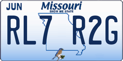 MO license plate RL7R2G