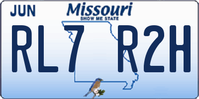 MO license plate RL7R2H