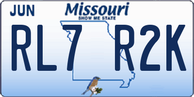 MO license plate RL7R2K