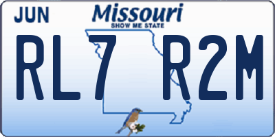 MO license plate RL7R2M