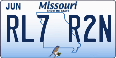 MO license plate RL7R2N