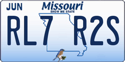 MO license plate RL7R2S