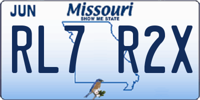 MO license plate RL7R2X