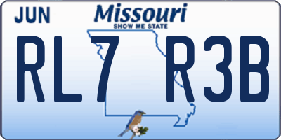MO license plate RL7R3B