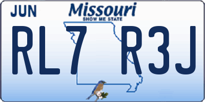 MO license plate RL7R3J