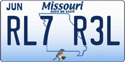 MO license plate RL7R3L
