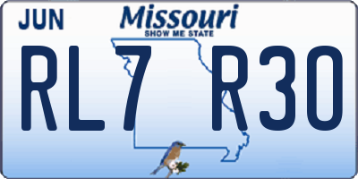 MO license plate RL7R3O