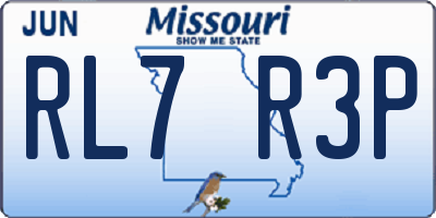 MO license plate RL7R3P