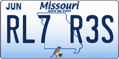 MO license plate RL7R3S