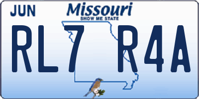 MO license plate RL7R4A