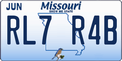 MO license plate RL7R4B