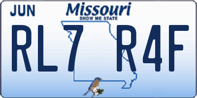 MO license plate RL7R4F