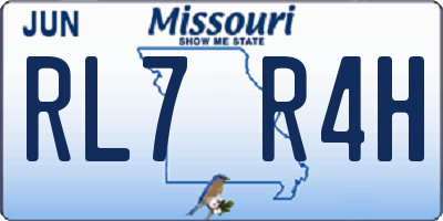 MO license plate RL7R4H