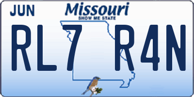 MO license plate RL7R4N