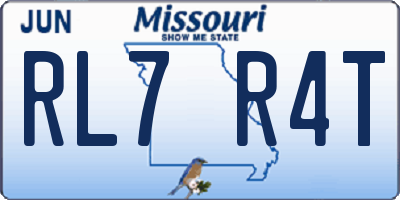MO license plate RL7R4T