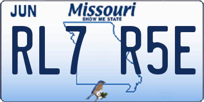 MO license plate RL7R5E