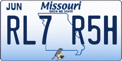 MO license plate RL7R5H