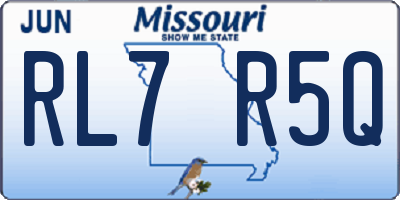MO license plate RL7R5Q