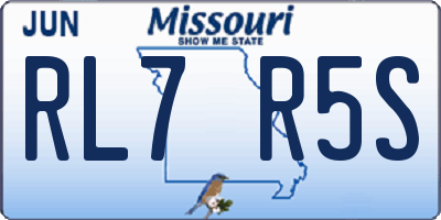 MO license plate RL7R5S