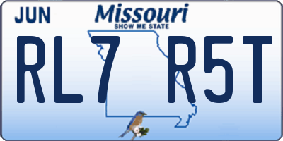 MO license plate RL7R5T