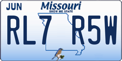 MO license plate RL7R5W