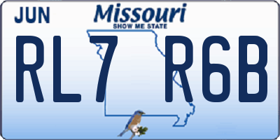 MO license plate RL7R6B