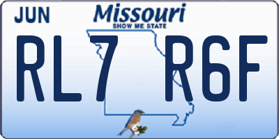 MO license plate RL7R6F