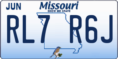 MO license plate RL7R6J