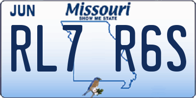 MO license plate RL7R6S