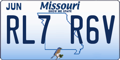 MO license plate RL7R6V