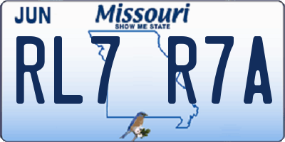 MO license plate RL7R7A