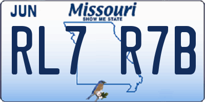 MO license plate RL7R7B