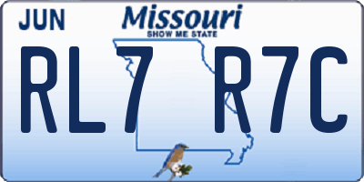 MO license plate RL7R7C