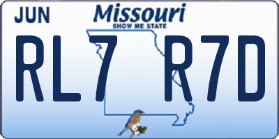 MO license plate RL7R7D
