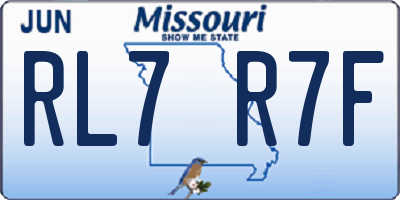 MO license plate RL7R7F
