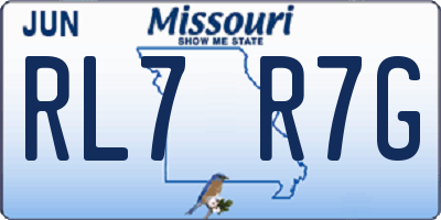 MO license plate RL7R7G