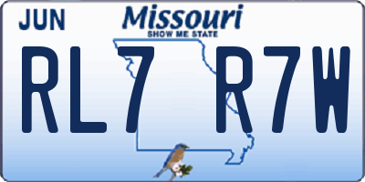 MO license plate RL7R7W