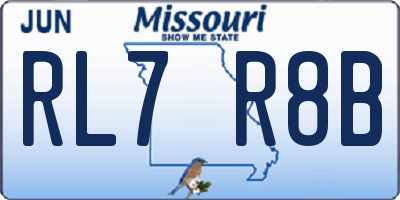 MO license plate RL7R8B