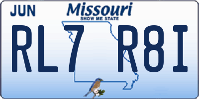 MO license plate RL7R8I