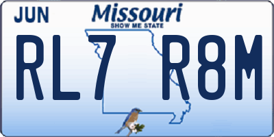 MO license plate RL7R8M