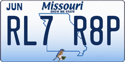 MO license plate RL7R8P