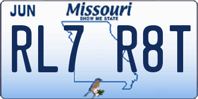 MO license plate RL7R8T