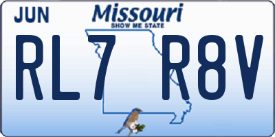 MO license plate RL7R8V