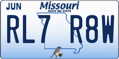 MO license plate RL7R8W